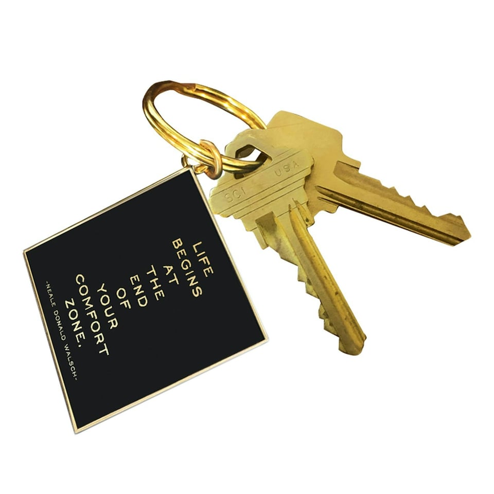 image 1 of Quotable Inspirational Quote Keychain Comfort Zone