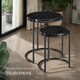 image 7 of Side Table Ellsa - marble top, steel frame, elegant design - Set of 2 Black