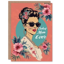 Mothers Day Card Coolest Ever Tropical Sunglasses Mum Card