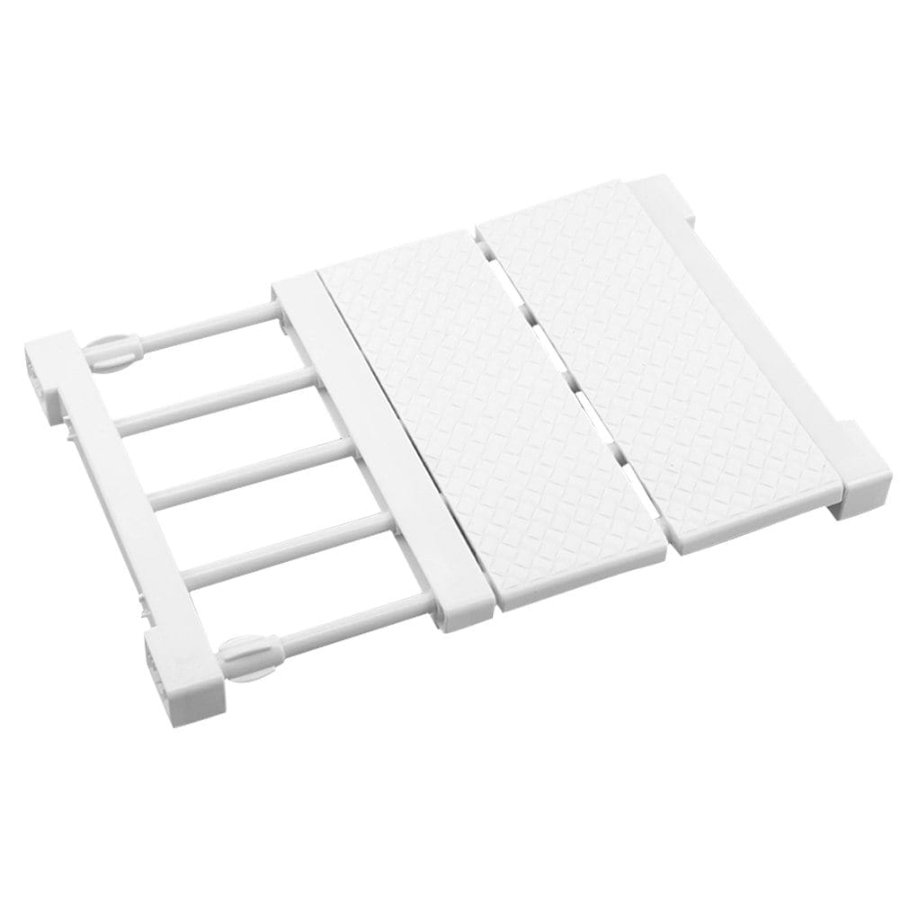 Living and Home Expandable Closet Tension Shelf Rod & Storage Layer Dividers | White