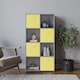 image 2 of 8-Cube Shelving Unit With Non Woven Inserts | Grey | Grey & Yellow | 1