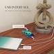 image 6 of HOMCOM Nautical Table Lamp with USB Charging Port, Bedside Lamp for Bedroom Living Room, Warm White LED Bulb Included, with Hemp Rope, Natural