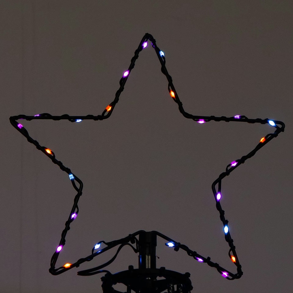 image 1 of 4m (13ft) Light up Christmas Pyramid Cone Tree with 1374 Multi-Action Rainbow LEDs