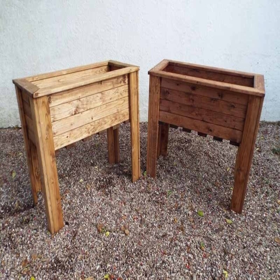 image 1 of Wiltshire (Raised) 2pc Medium Trough Set - W82 x D41 x H72 Brown