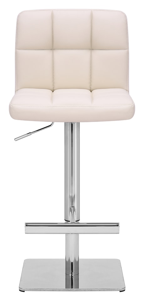 image 1 of Allegro Deluxe Kitchen Bar Stool, Adjustable Height and Swivel, Breakfast Bar & Home Barstool, Cream