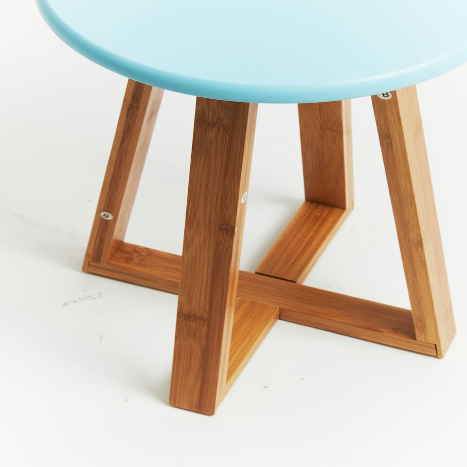 image 1 of Interiors by Premier Viborg Blue Bamboo Round Stool