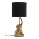 image 1 of Elephant - Gold Resin Table Lamp With Black Fabric Shade | Gold | Black | Large | 1