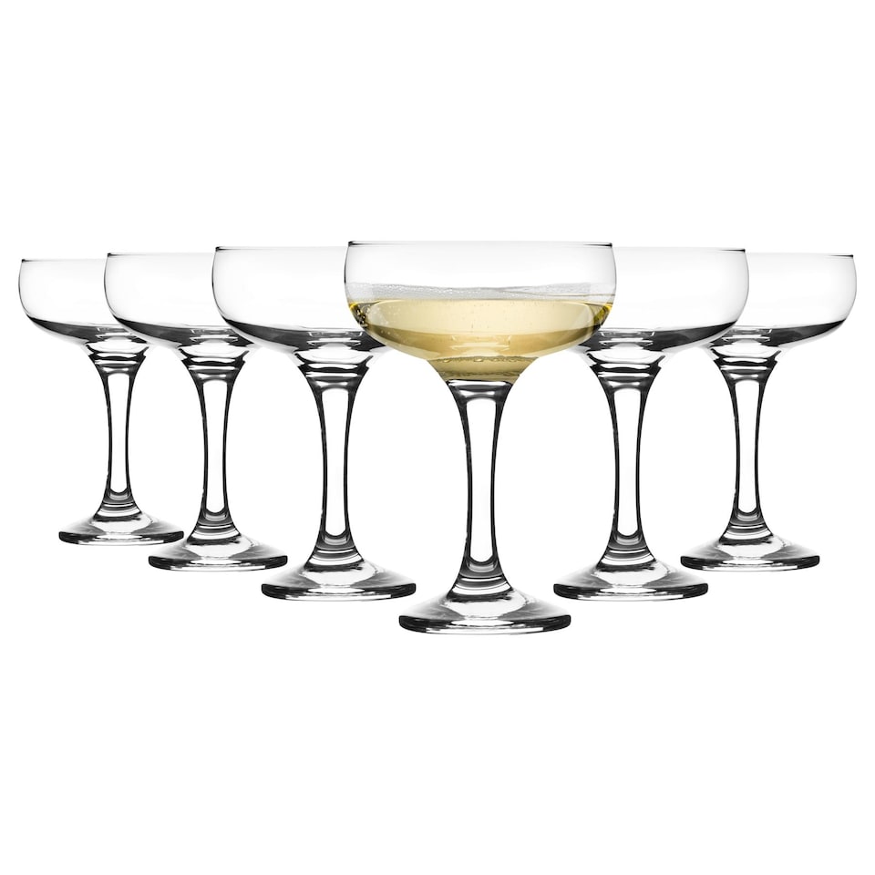image 1 of Rink Drink Champagne Saucers - 200ml - Clear - Pack of 6