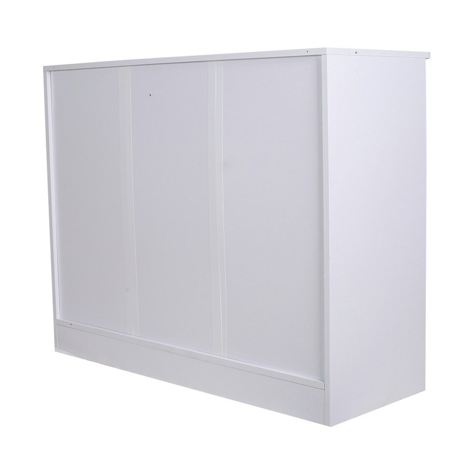 image 1 of Living and Home Sideboard Cabinet with Open Shelves, White