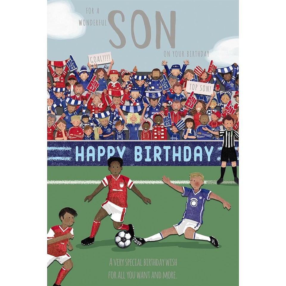 image 1 of Football Theme Son Birthday Card
