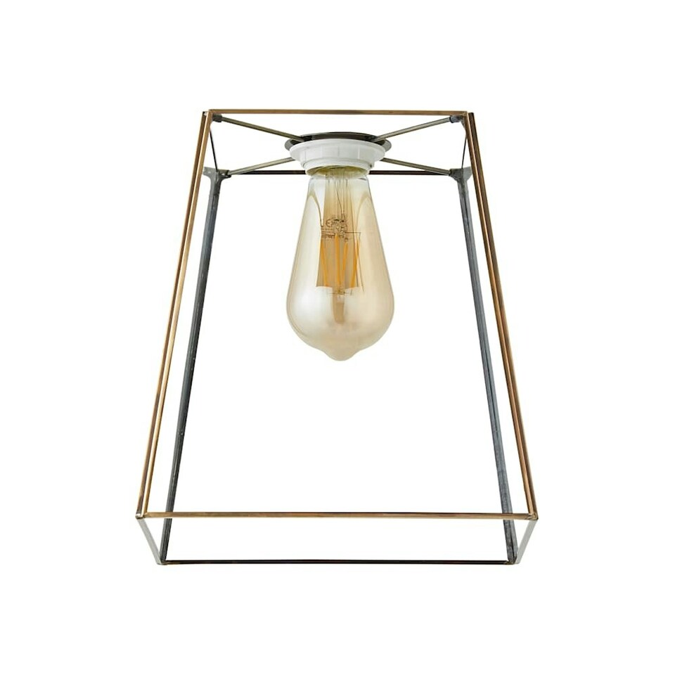 image 1 of ValueLights Susie Glass Pendant Lantern Gold Case Easy Fit Lamp Shade Gold