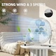 image 4 of HOMCOM Metal Floor Fan with 3 Speeds & Adjustable Tilt, Silver Tone