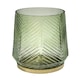 image 1 of Elm Embossed Candle Holder Green