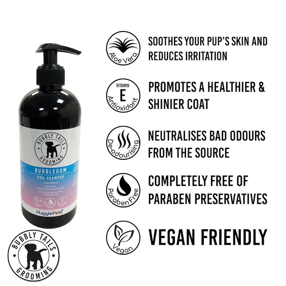 image 1 of HugglePets Bubbly Tails Dog Shampoo - Bubblegum (Whitening)