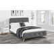 image 1 of Grey Linen Curved Retro Fabric Bed - King 5ft (150cm)