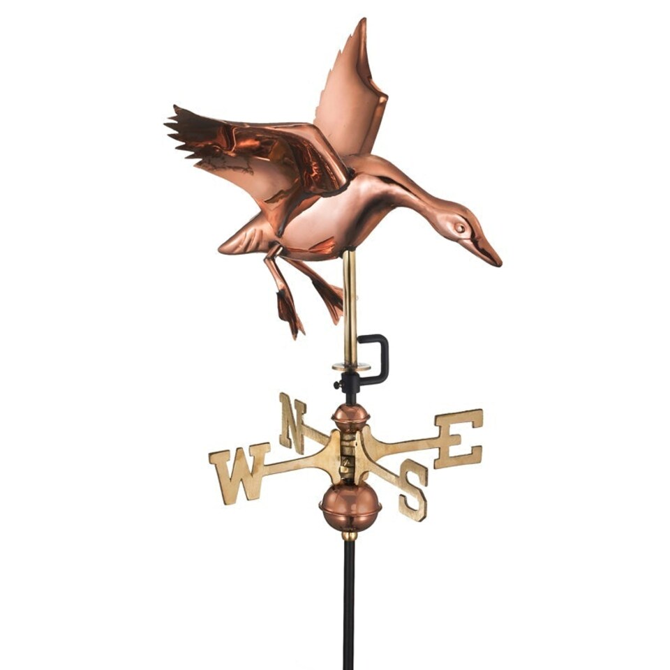 image 1 of Cottage Landing Duck Copper Weathervane - Quality Wind Vane - H63 x W30 x L40 cm