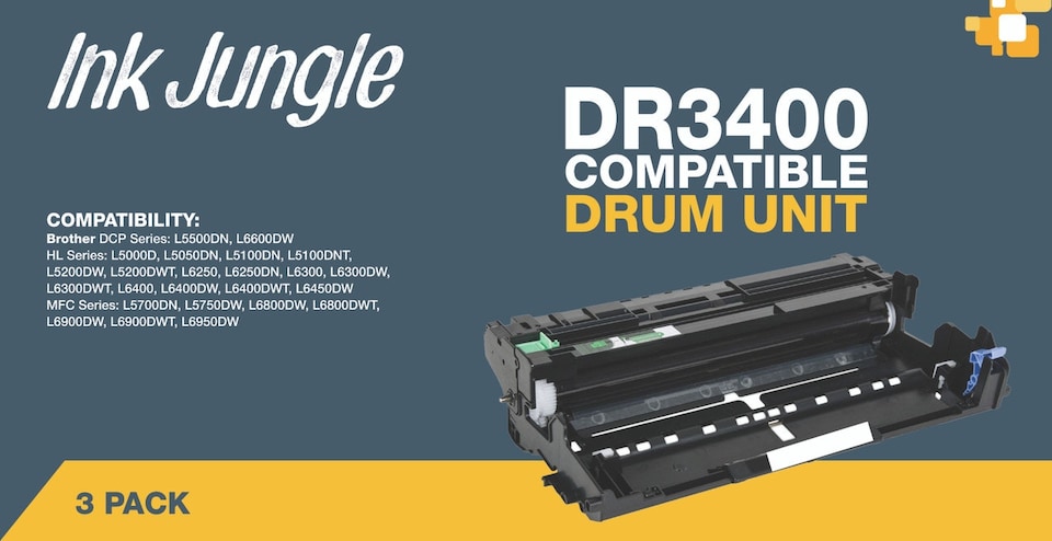image 1 of 3x Compatible Brother DR3400 Drum Units | Multi | 3