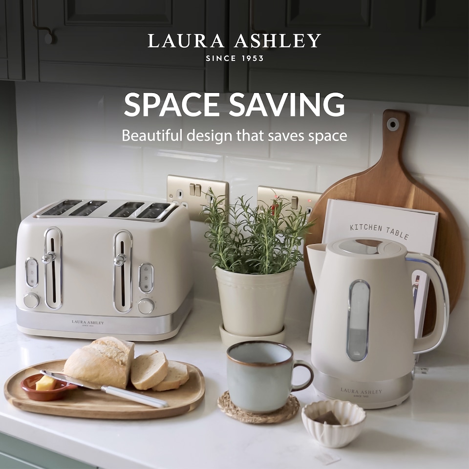image 1 of Laura Ashley Kettle & Toaster Set Stainless Steel Bundle by VQ