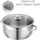 image 2 of Vinod Cookware Two Tone Stainless Steel Sauce Pot with Glass Lid - Steam Vent, Sturdy Handle Induction Bottom (14cm , 1 ltr) N/A