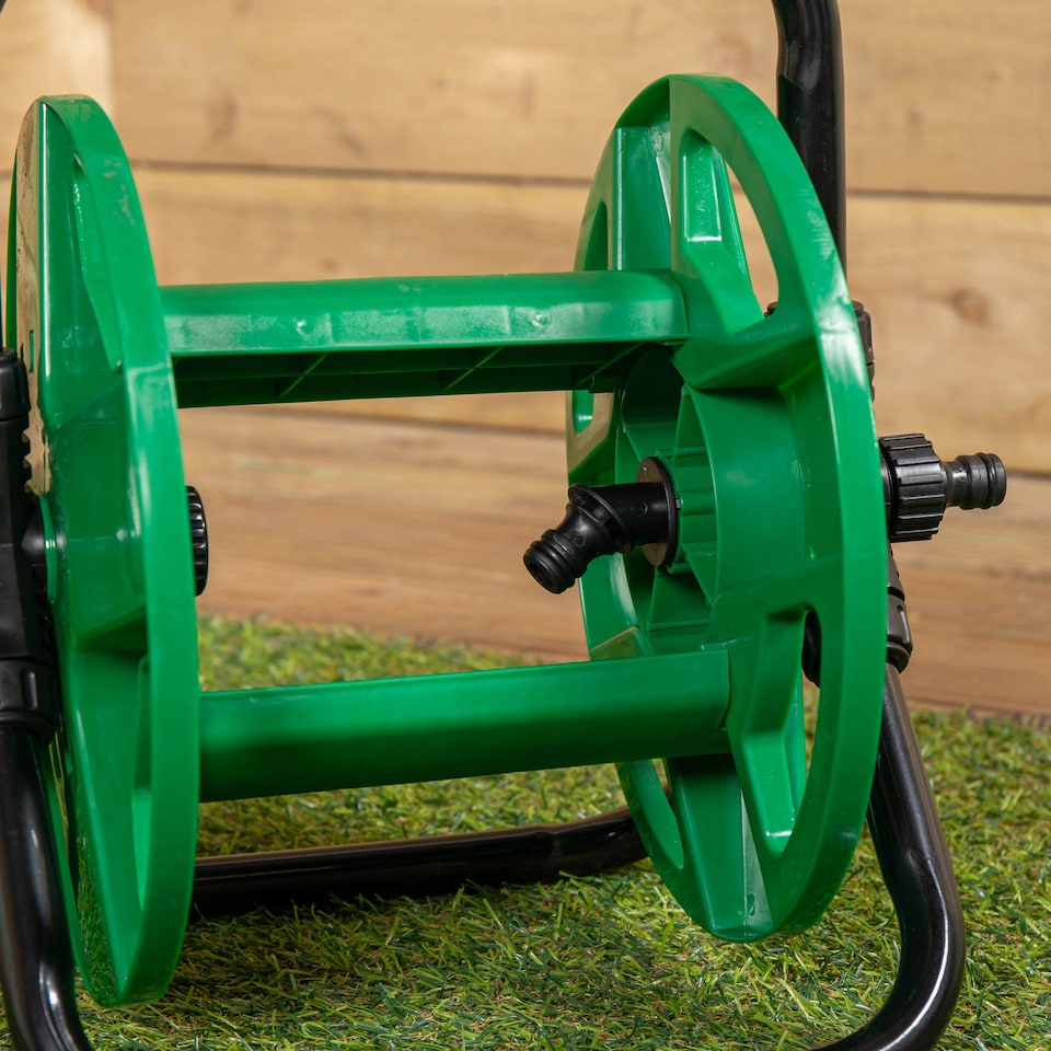 image 1 of Portable Garden Hose Pipe Holder / Reel - Holds up to 30m Hose | Green | Green
