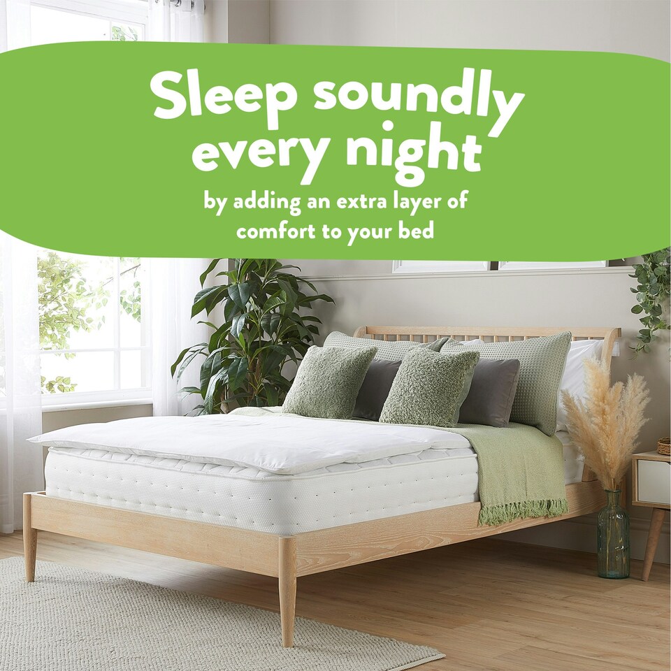 image 1 of Slumberdown Sleep Soundly Anti Allergy Mattress Topper | White | Double