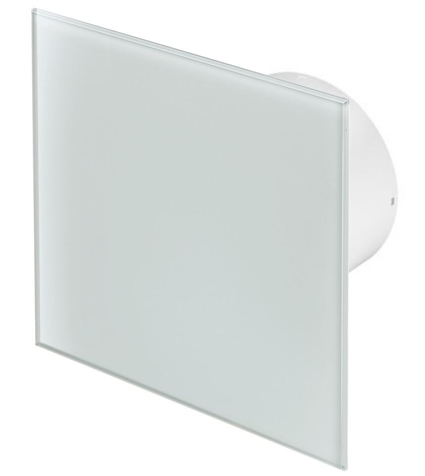 image 1 of 125mm Pull Cord Extractor Fan White Glass Front Panel TRAX Wall Ceiling Ventilation