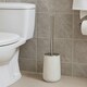 image 1 of Interiors by Premier  Off White Marble & Stainless Steel Toilet Brush, Lavatory Brushes With Strong Grip, Compact Loo Brush Silver