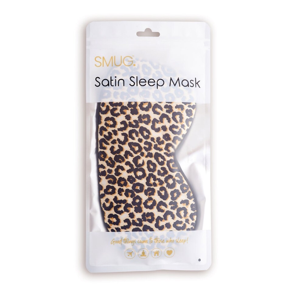 image 1 of SMUG Satin Sleep Mask - Leopard Print