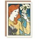 image 1 of Eugene Grasset Art Card Salon des Cent Woman Drawing Flower
