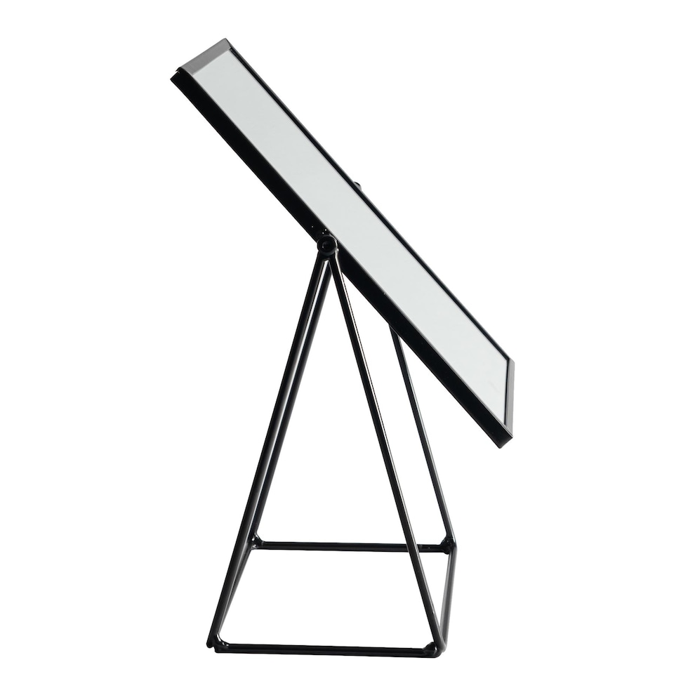 image 1 of Harbour Housewares 22 x 39cm Rectangle Makeup Mirror - Black - Dressing Table Mirror Bathroom Mirror Vanity Mirror Tabletop Mirror | Black | Black | 39 x 22 x 15 CM | 1