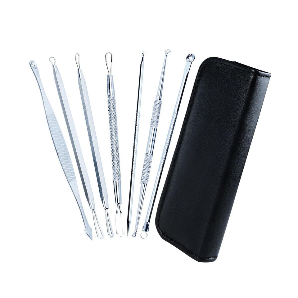 image 1 of Blackhead Remover Set, Pimple Extractor Tool with Case Comedone - 7pcs