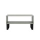 image 3 of Texas Open Coffee Table With Undershelf - Solid Wood Top and Black Metal Underframe | Grey | Solid Grey Wax | One Size | 1
