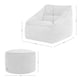 image 6 of icon Natalia Chenille Adults Bean Bag Armchair and Pouffe, Ready Filled Large Beanbag and Footstool Natural Beige Cream | Cream