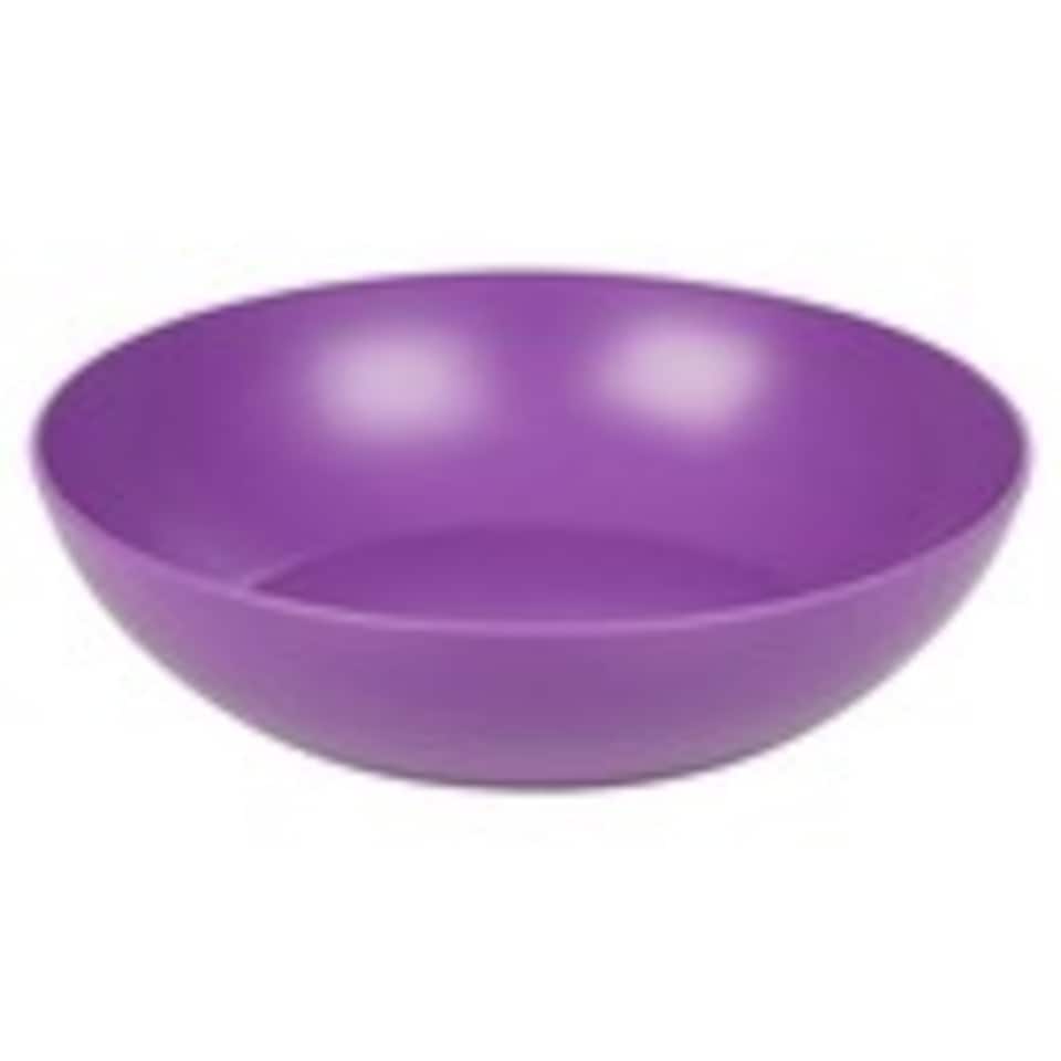 image 1 of 6 Unbreakable Plastic Deep Round Bowls Coloured Reusable Dinner and Picnic Plates | Purple | Purple | 6