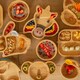 image 5 of Tiny Dining Bamboo Fox Baby Weaning Plate & Fork Set - Orange