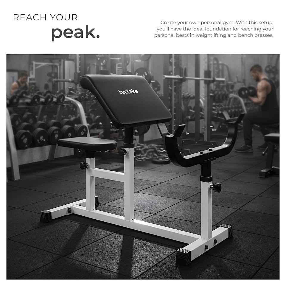 image 1 of Bicep curls weight bench