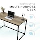 image 1 of Desk Computer PC Laptop Home Office Work Desk 120cm, Study Light Brown Rustic Style Brown