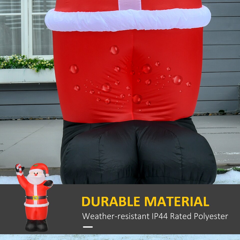 image 1 of HOMCOM Inflatable Christmas Santa Claus Air Blown Decoration Yard for Lawn