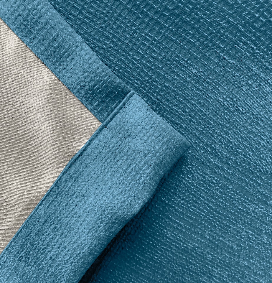 image 1 of Enhanced Living Matrix Teal 90 x 90 inch (229x229cm) Tape Top Thermal Noise reducing Dim Out Curtains (PAIR) | Blue | Teal | 2