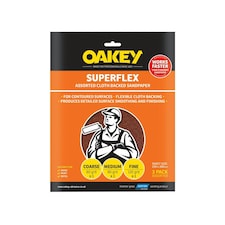 Oakey Superflex Cloth Backed Aluminium Oxide Sheets 230 X 280mm Assorted (3) - Multi Colour - 230 x 280mm