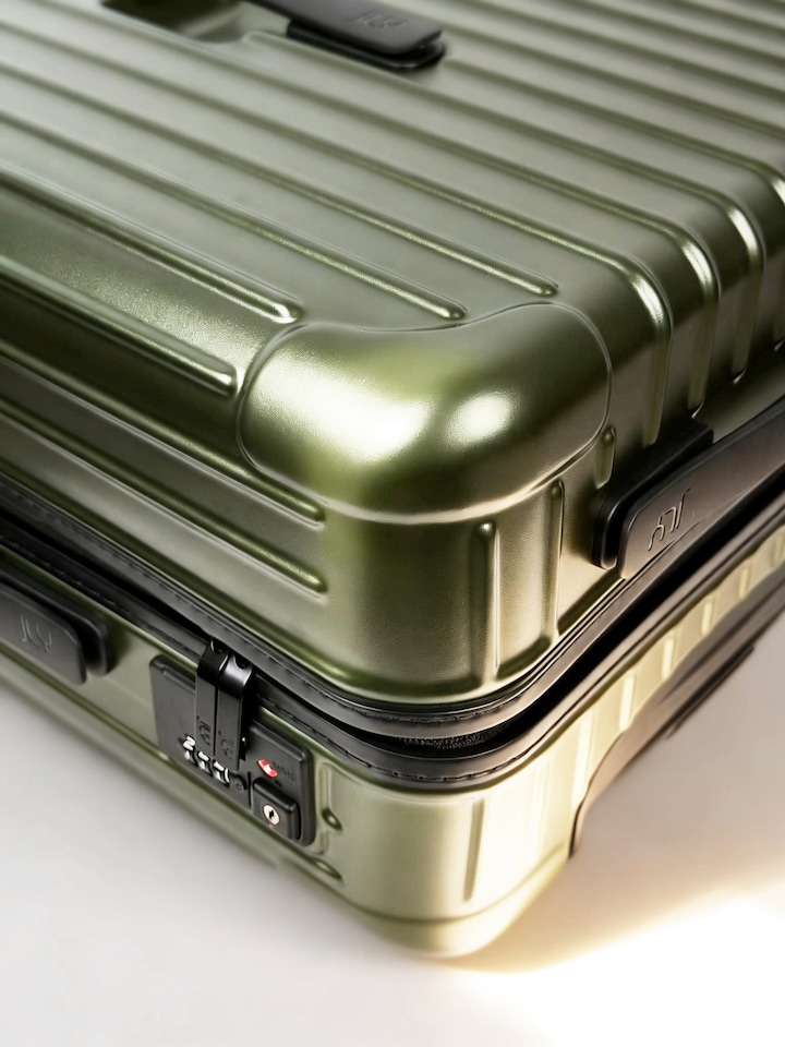 image 1 of Lightweight Hard Shell Check-In Suitcase with Cupholder | Medium Size Luggage
