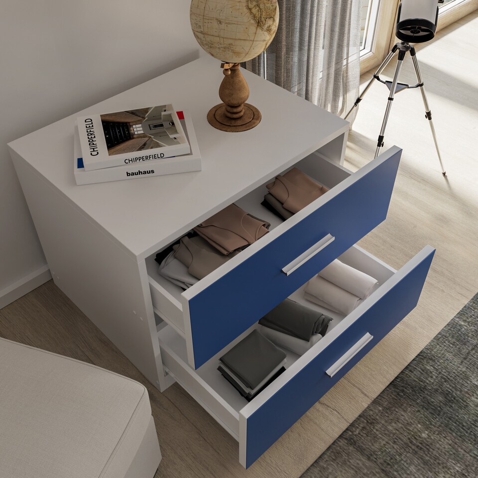 image 1 of White 2 Drawers Chest Cabinet | White | 1