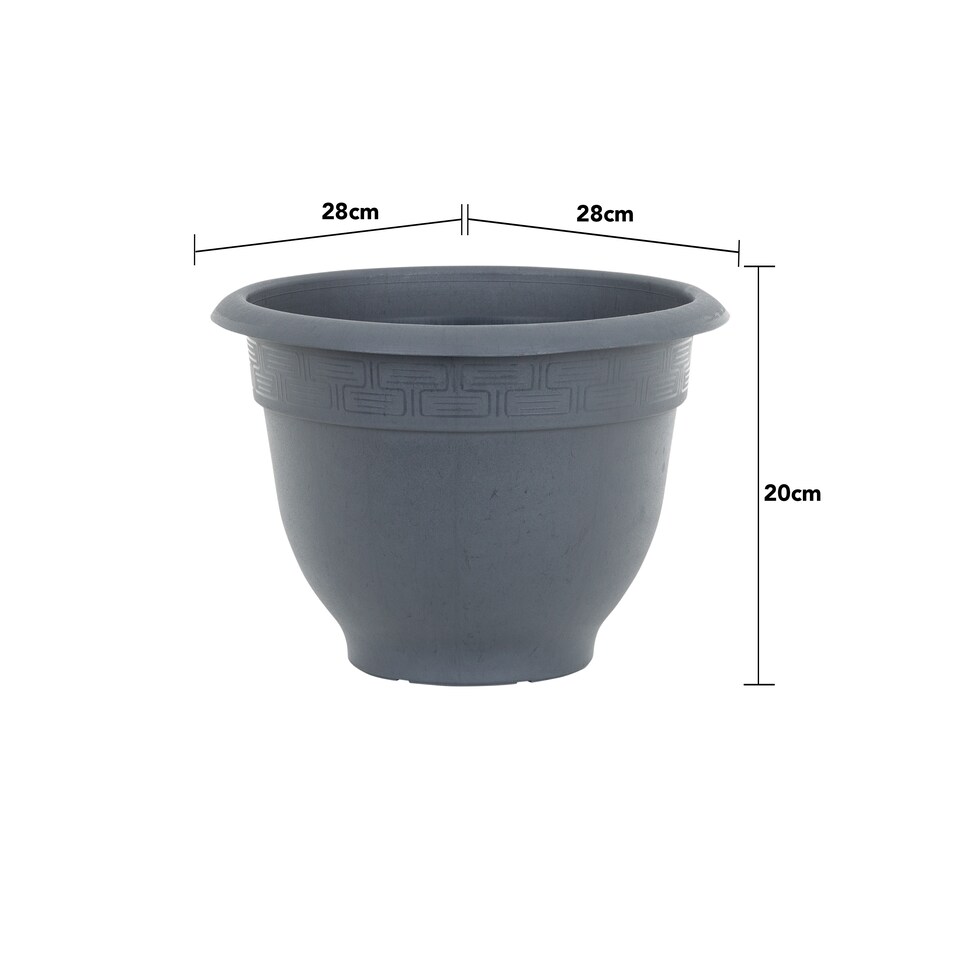 image 1 of Wham Bell Pot 4 x 28cm Round Plastic Garden Planters | Black | Slate