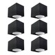 image 1 of First Choice Lighting Set of 6 Falmouth Black Downwards Outdoor IP44 Wall Light Black | Clear