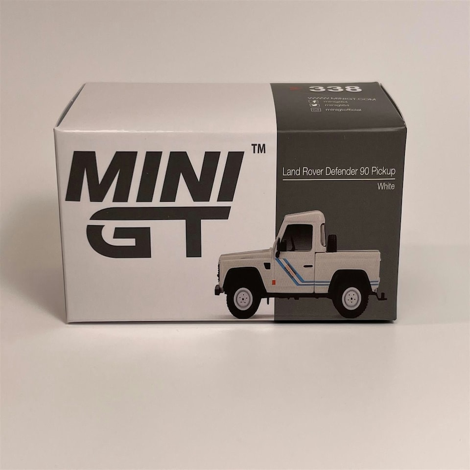 image 1 of Land Rover Defender 90 Pick Up White 1:64 Scale Mini GT MGT00338R