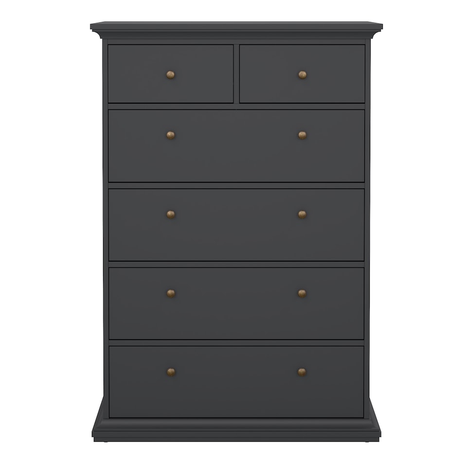 image 1 of Paris Chest of 6 Drawers in Matt Grey