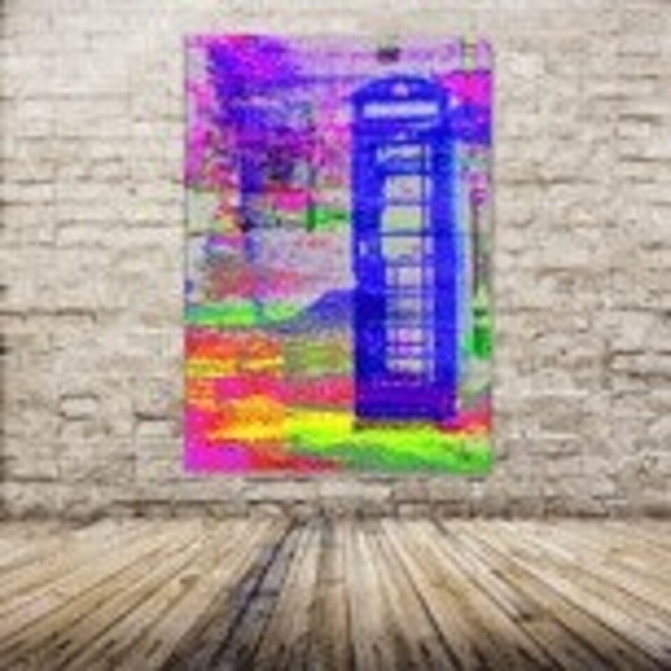 image 1 of London Post Box (Canvas Print) 24" x 16"