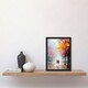 image 2 of Lovers Autumn Walk Oil Orange Pink Couple Black Framed Wall Art Print A4
