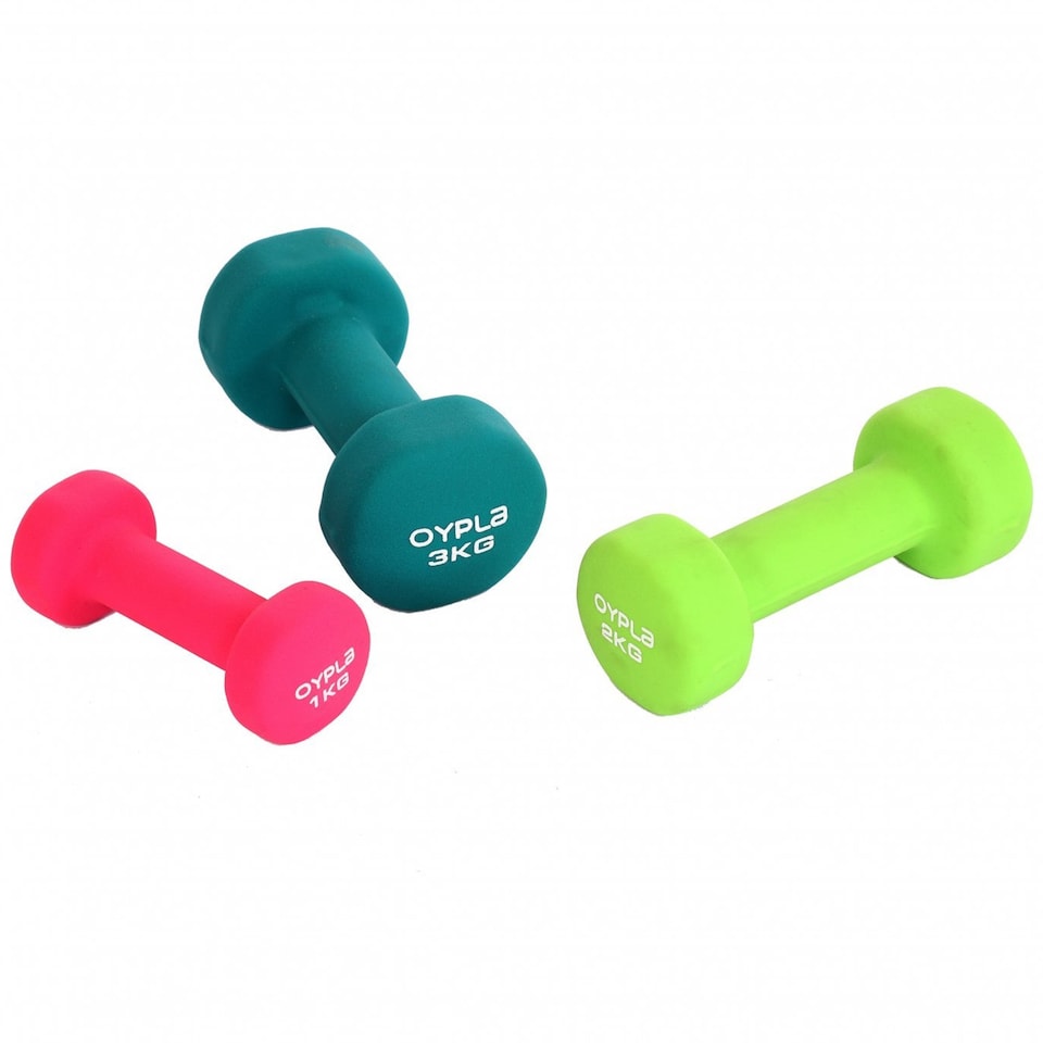 image 1 of 12kg Neoprene Hand Dumbbell Workout Weight Set Including Stand