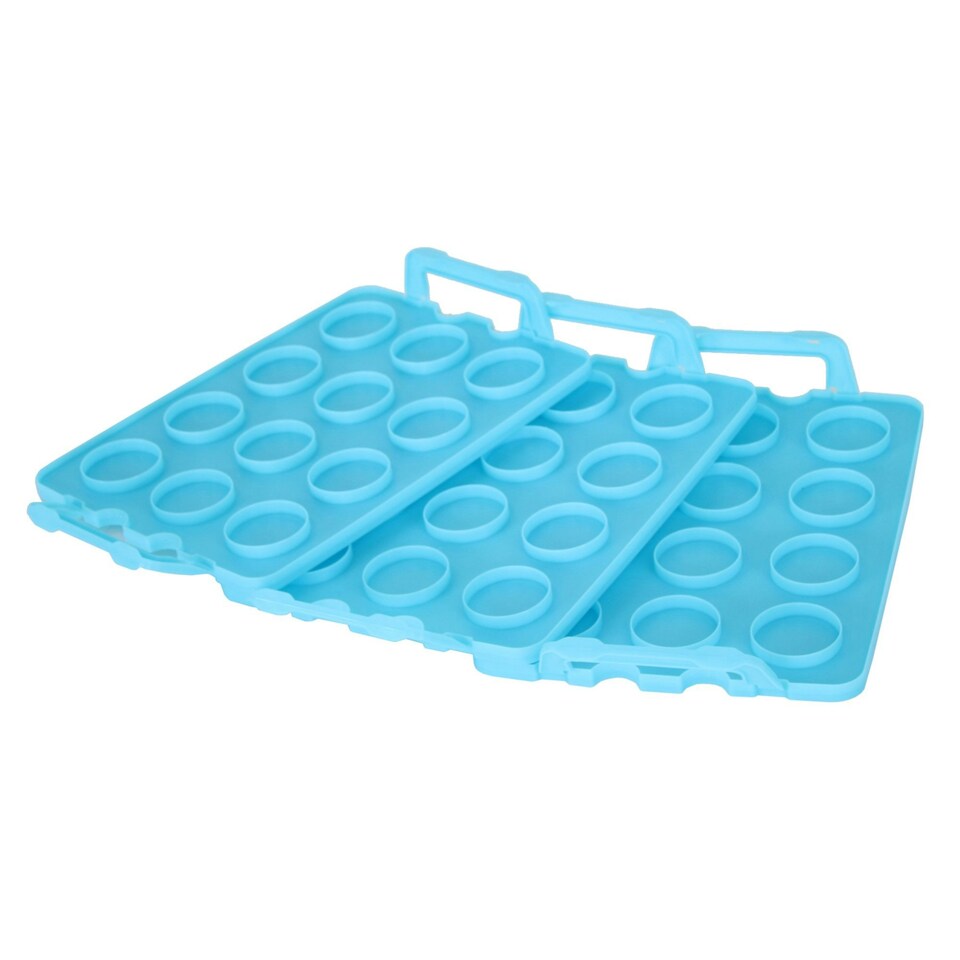 image 1 of Oypla Blue 3 Tier 36 Cupcake Plastic Carrier Holder Storage Container Blue